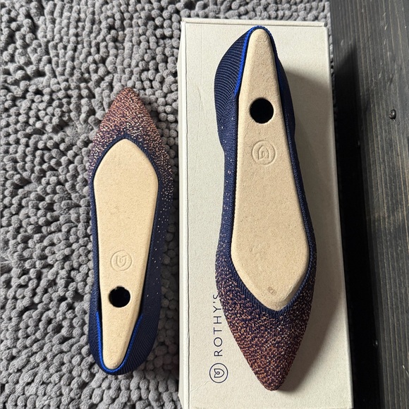Rothy’s The Point Flats VIB Midnight Metallic | Size 7 Retired/Rare - Picture 5 of 5